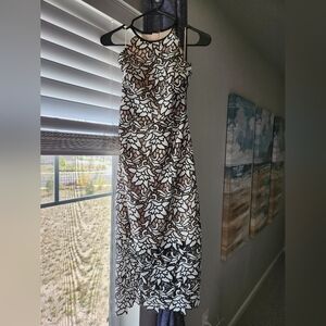 Black and white floral design dress